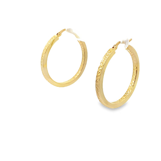 10K Yellow Gold Medium Hoops Earrings 1.9Dwt