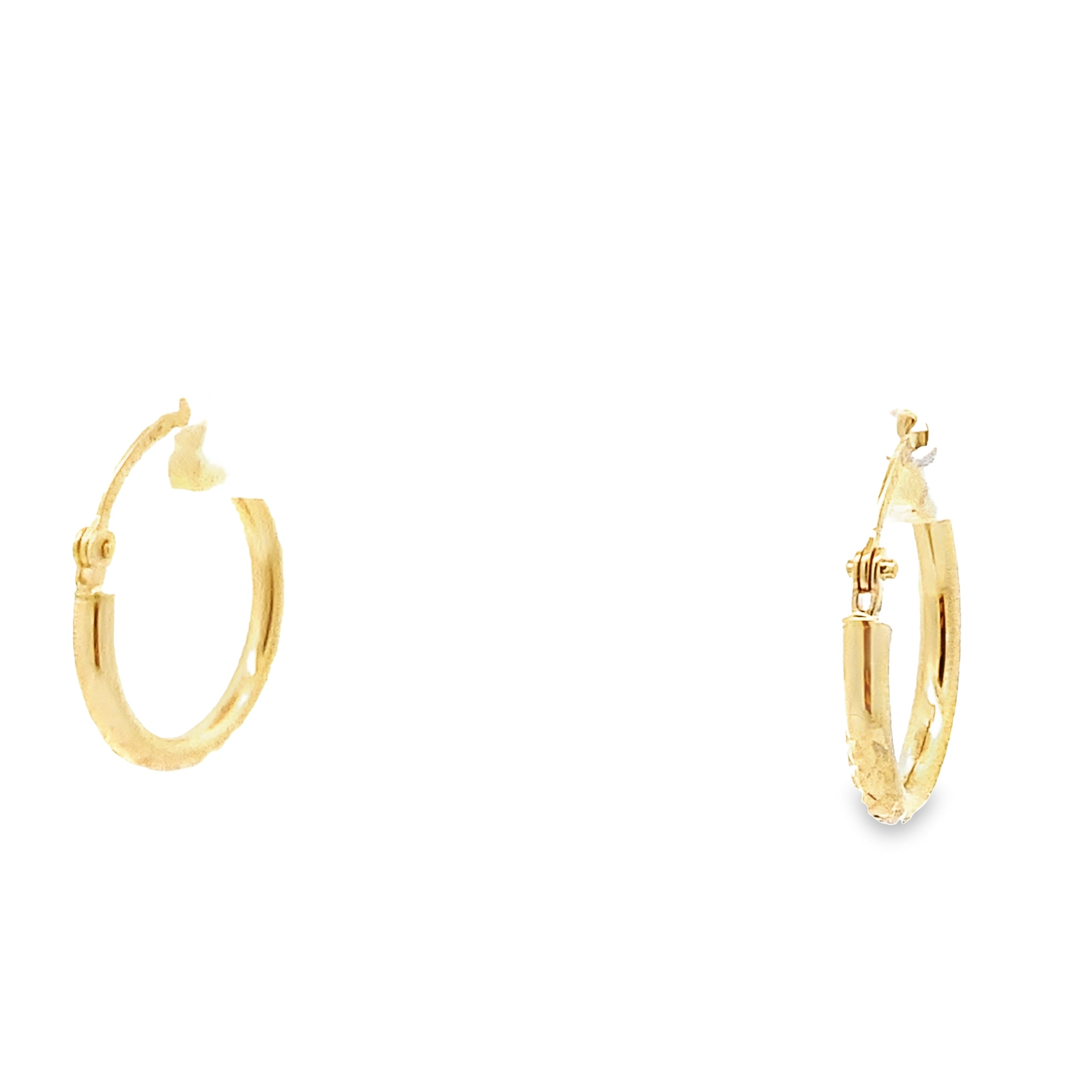 10K Yellow Gold Diamond Cut Small Hoops Earrings 0.5Dwt