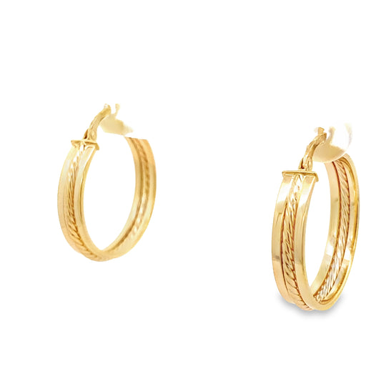 10K Yellow Gold Medium Hoop Earrings 1.3Dwt