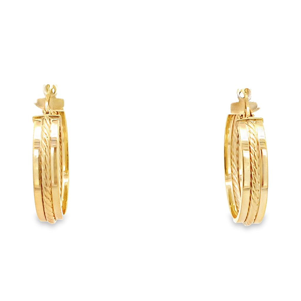 10K Yellow Gold Medium Hoop Earrings 1.3Dwt