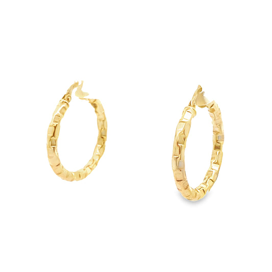 10K Yellow Gold Medium Hoop Earrings 1.1Dwt