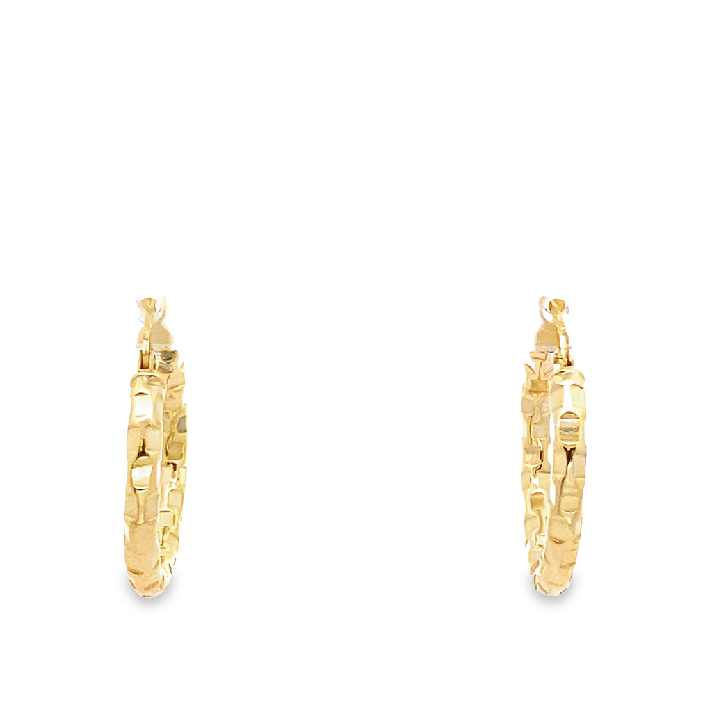 10K Yellow Gold Medium Hoop Earrings 1.1Dwt