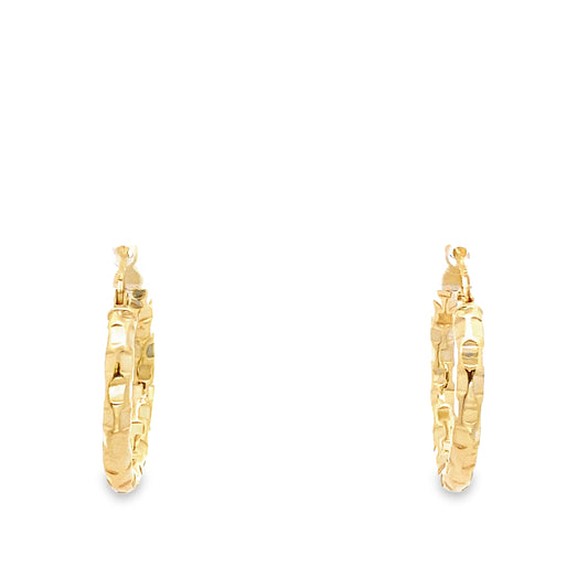 10K Yellow Gold Medium Hoop Earrings 1.1Dwt