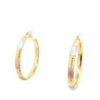 10K Tri Color Gold Large Hoop Earrings 1.9Dwt