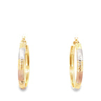 10K Tri Color Gold Large Hoop Earrings 1.9Dwt