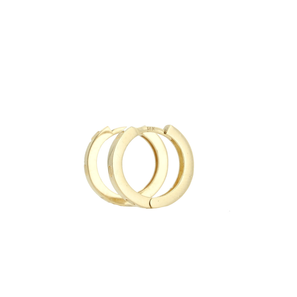 14K Yellow Gold Screw Style Small Hoop Earrings 1.5Dwt