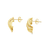 10K Yellow Gold 3 Row Half Love Knot Style Earrings 1.3Dwt