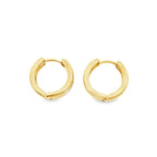 10K Two Tone Diamond Cut Huggie Earrings 1.0Dwt