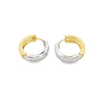 14K Two Tone Gold Small Huggie Earrings 0.1Dwt
