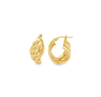 10K Yellow Gold Twisted Hoop Earrings 2.0Dwt
