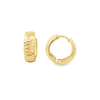 10K Yellow Gold  Diamond Cut Huggie Earrings 1.0Dwt