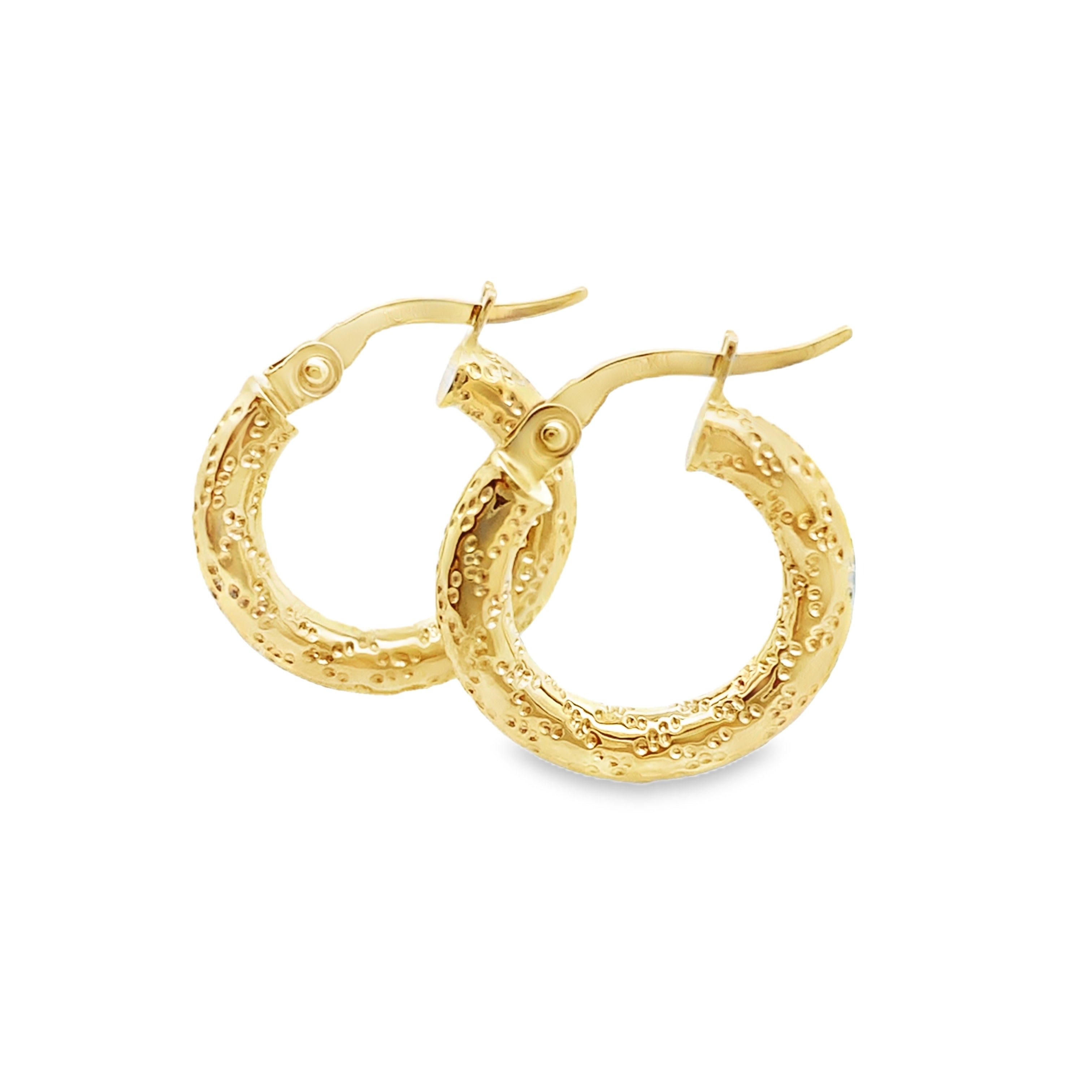 10K Yellow Gold "X" Design  Hoop Earrings 0.7Dwt