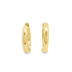 14K Yellow Gold Hollow Tube Plain Medium Hoop Earrings 1.4Dwt
