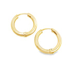 14K Yellow Gold Hollow Tube Plain Medium Hoop Earrings 1.4Dwt
