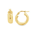 14K Yellow Gold Small Plain Hoop Earrings 1.6Dwt