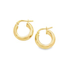 14K Yellow Gold Small Plain Hoop Earrings 1.6Dwt