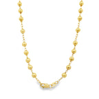 14K Yellow Gold Plain Beaded Rosary Necklace 4mm 18In 10.4Dwt
