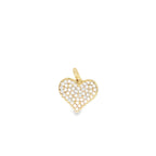 14K Yellow Gold Cz Heart Charm