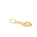 14K Yellow Gold Cz Heart Charm