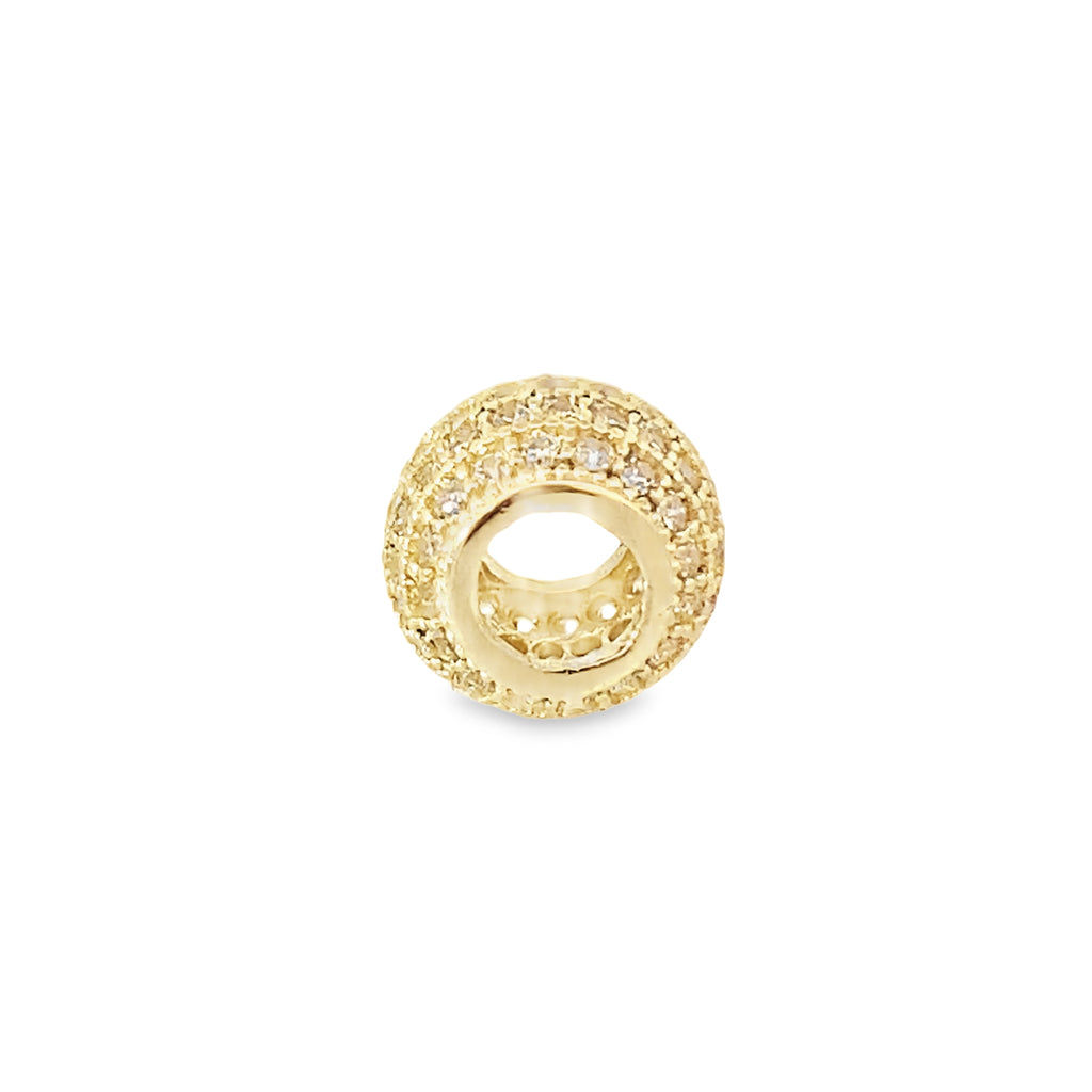 14K Yellow Gold Cz Bead pendant
