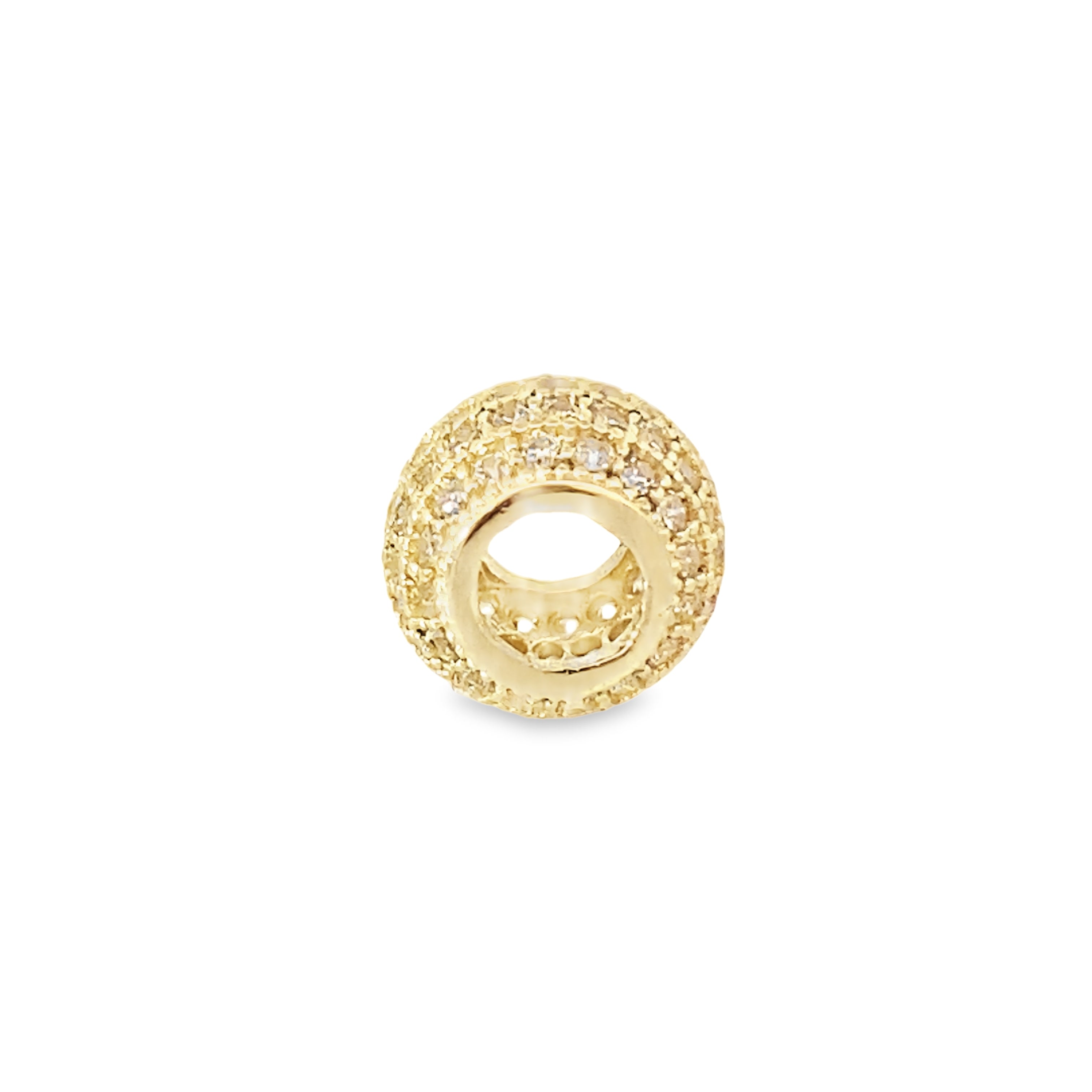 14K Yellow Gold Cz Bead pendant