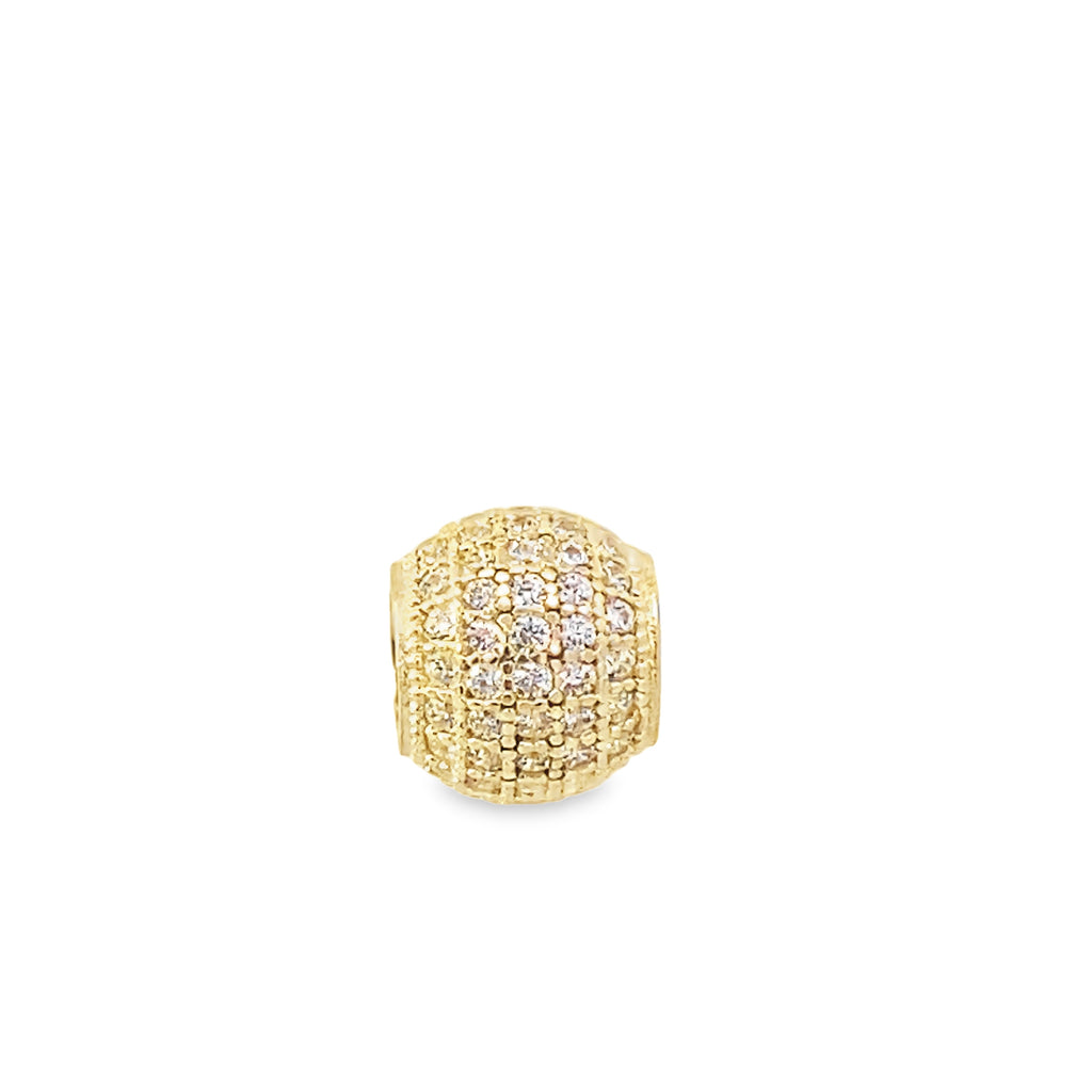 14K Yellow Gold Cz Bead pendant