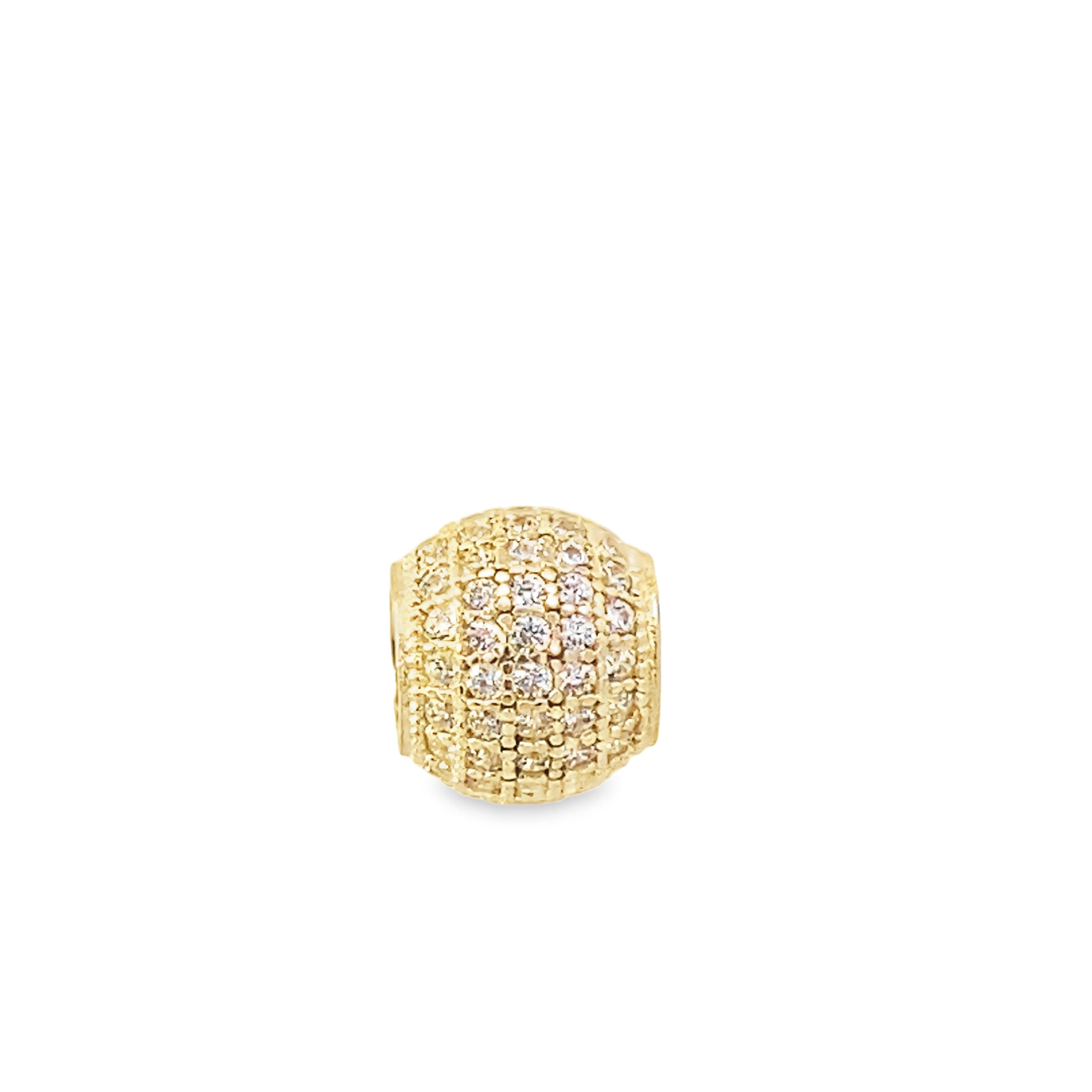 14K Yellow Gold Cz Bead pendant