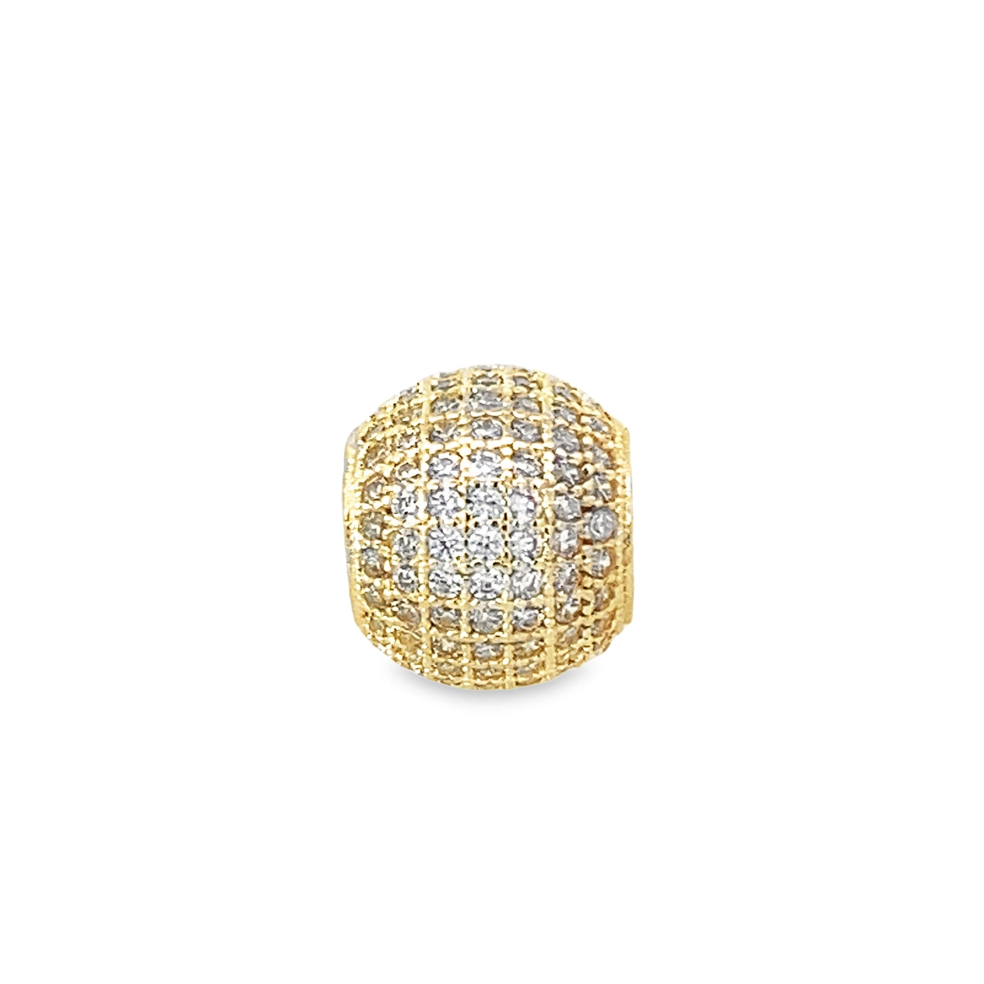 14K Yellow Gold Cz Medium Bead Pendant 1.2Dwt