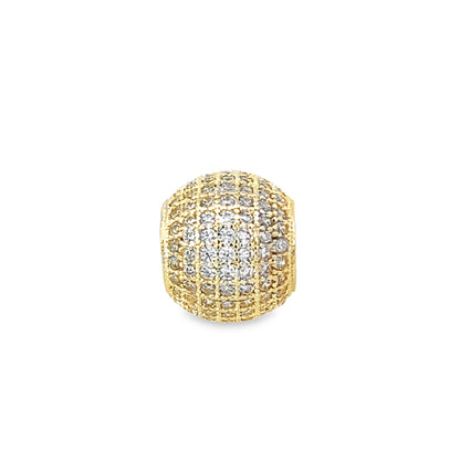 14K Yellow Gold Cz Medium Bead Pendant 1.2Dwt