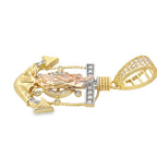 14K Two Tone Gold La Milagrosa Anchor Pendant 2.6Dwt