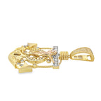 14K Two Tone Jesus Anchor Pendant 7.5Dwt