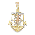 14K Two Tone Jesus Anchor Pendant 7.5Dwt