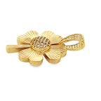 14K Yellow Gold Cz Triple Hearts Pendant 1.0Dwt