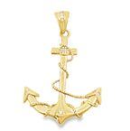 14K Yellow Gold Large Anchor Pendant 3.8Dwt