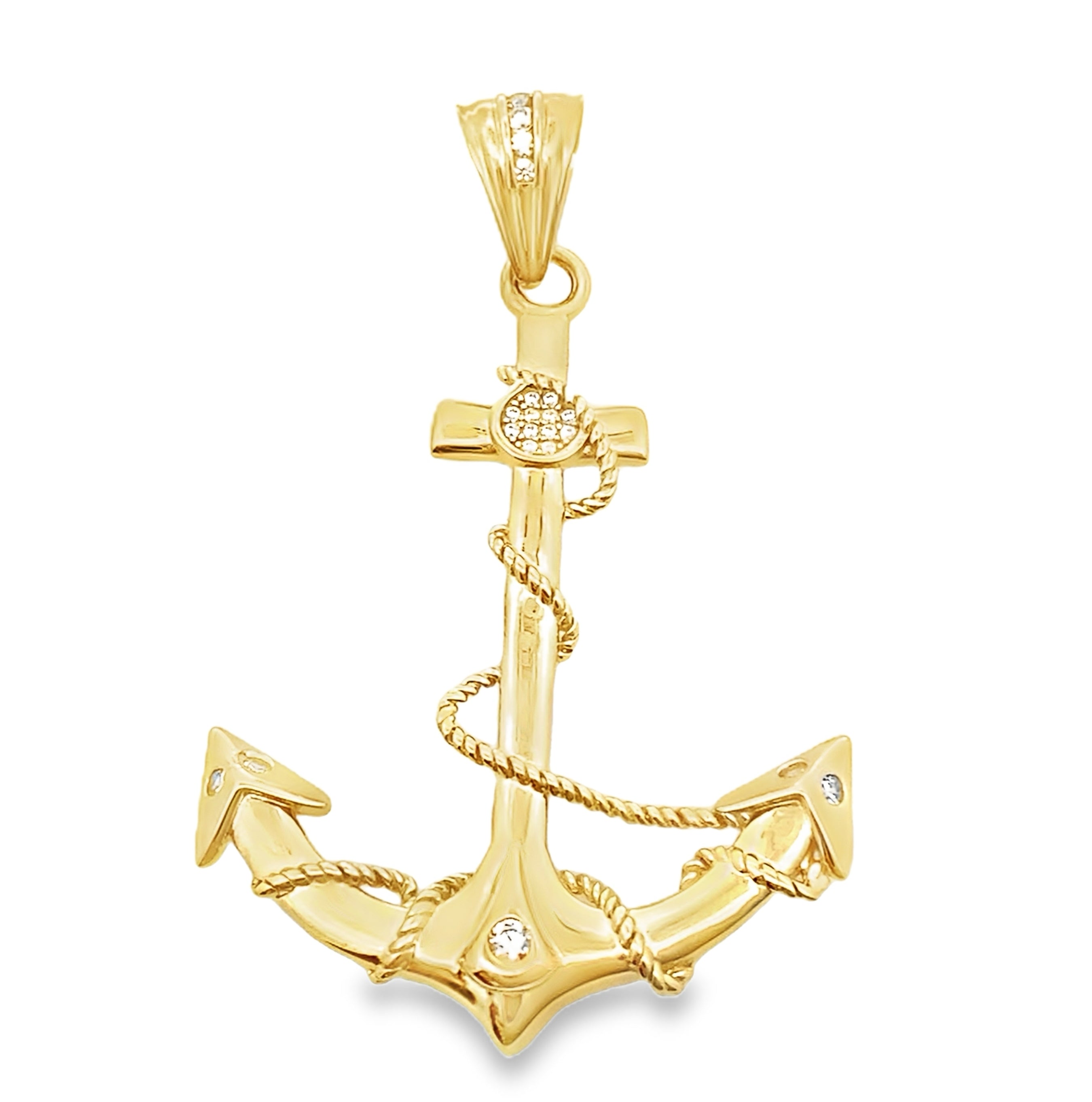 14K Yellow Gold Large Anchor Pendant 3.8Dwt