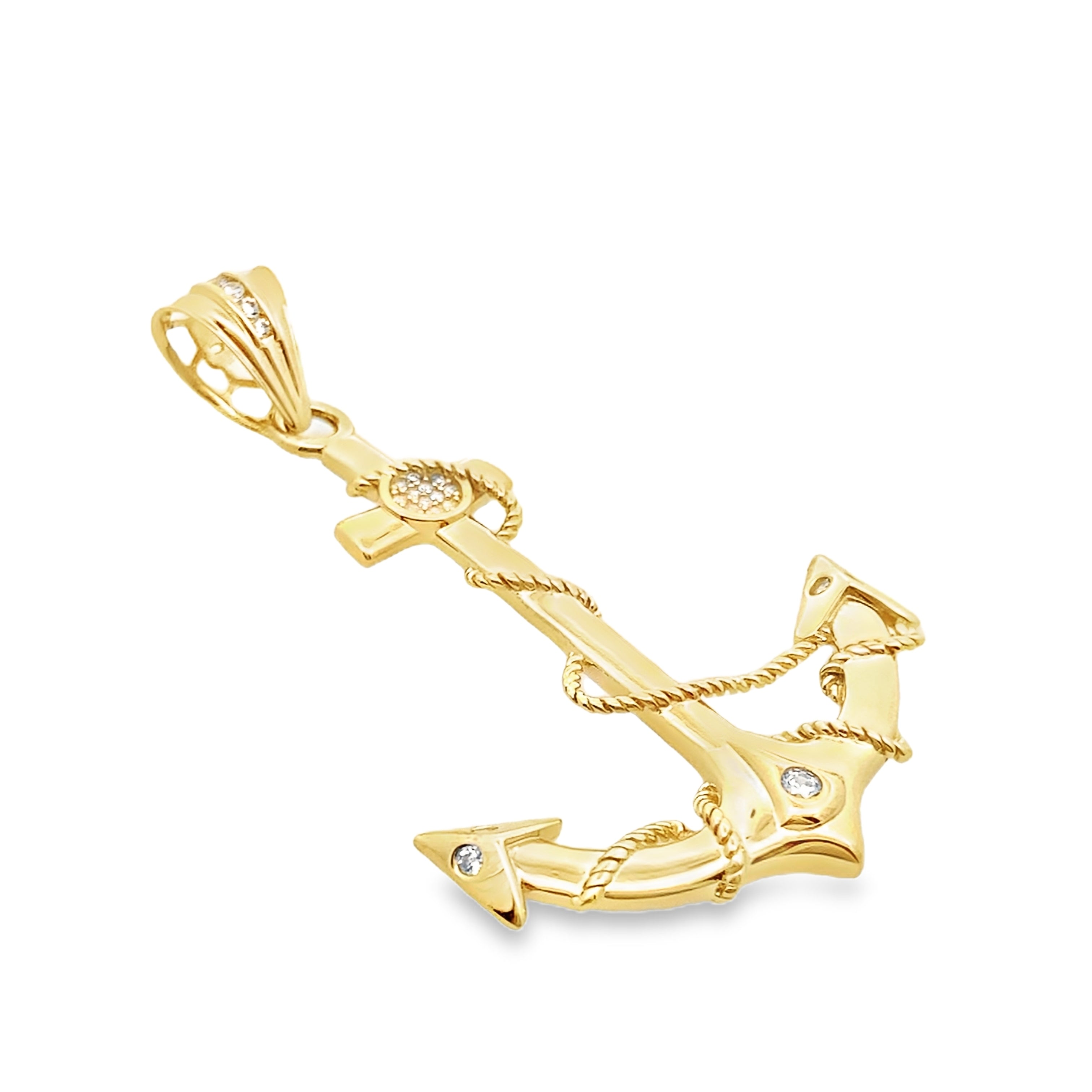 14K Yellow Gold Large Anchor Pendant 3.8Dwt