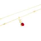 0.07Ct Dia 0.42Ct Ru 14K Yellow Gold Ruby Pendant Necklace 18In 1.1Dwt