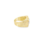 14K Yellow Gold Cz  Mens Fashion Ring Size 10 5.4Dwt