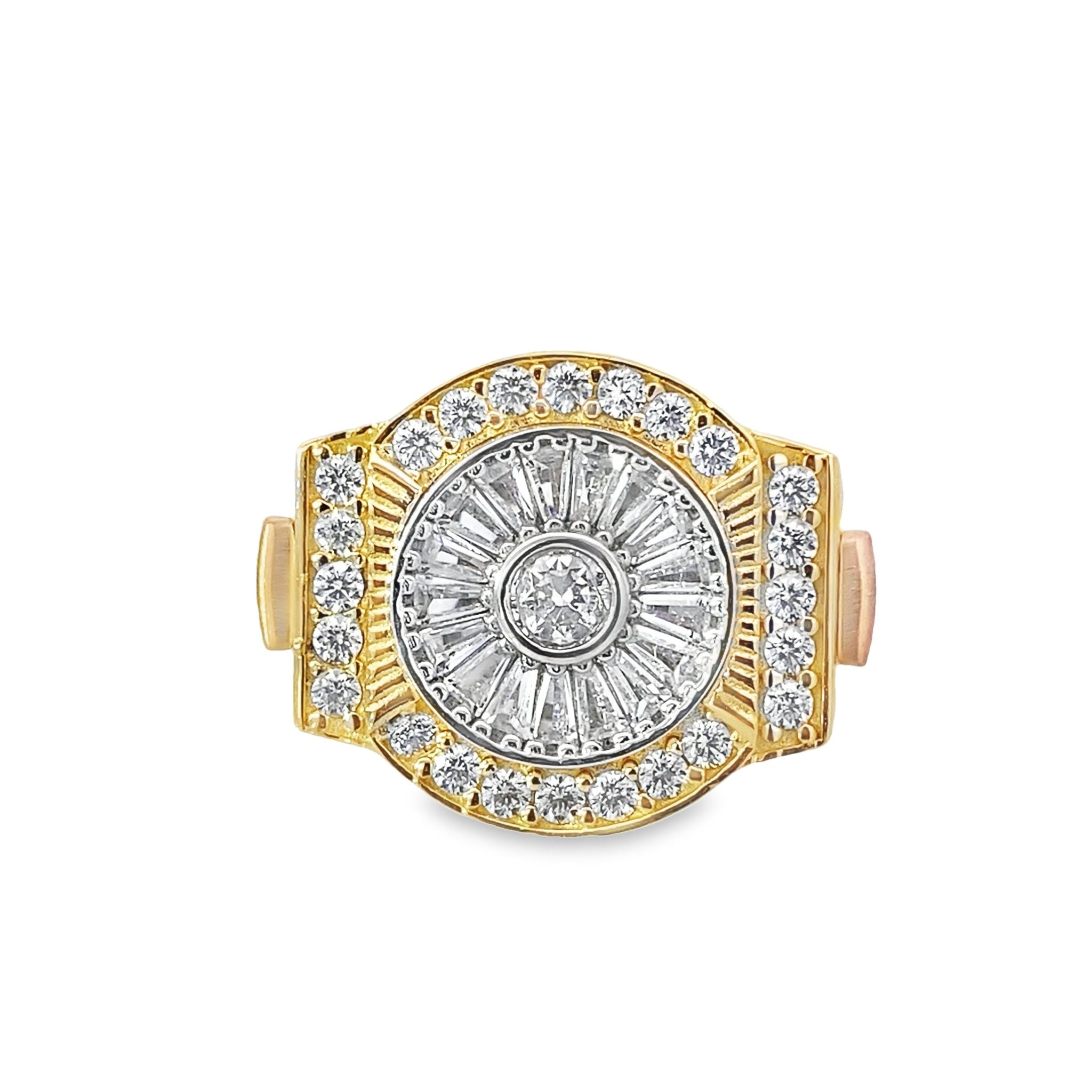 14K Yellow Gold Mens Cz Ring Size 9.5 6.0Dwt