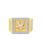 14K Two Tone Mens Eagle Ring Size 10 4.7Dwt