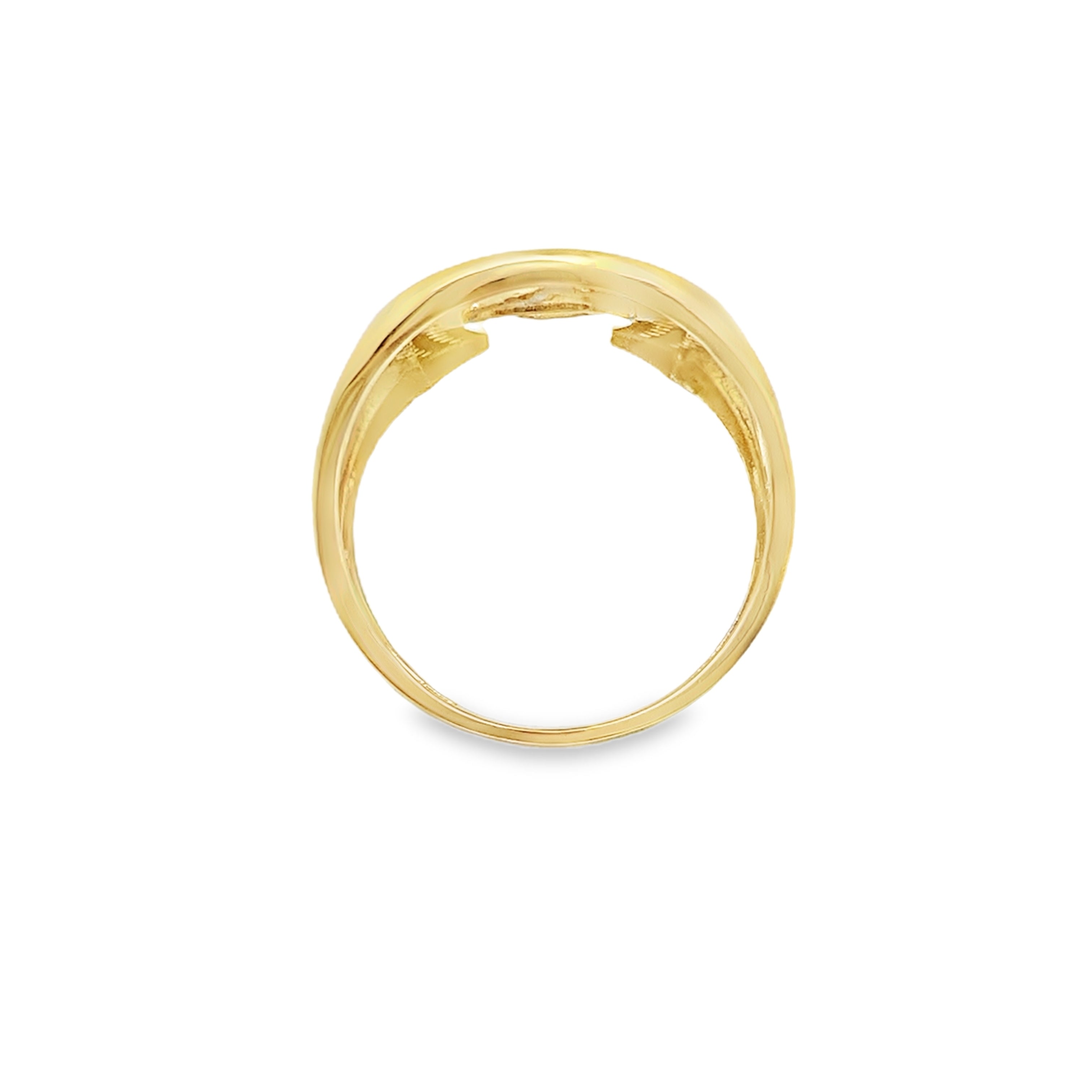 14K Yellow Gold Cz Horseshoe Style Fashion Mns Ring Size 11 3.9Dwt