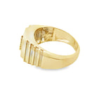 10K Yellow Gold Mens  Cz Caridad Del Cobre  Ring Size 11 3.1Dwt