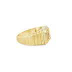 10K Yellow Gold Mens  Cz Caridad Del Cobre  Ring Size 11 3.1Dwt