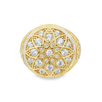 14K Yellow Gold Cz  Rosetta Mens Ring Size 10 4.9Dwt
