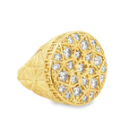 10K Yellow Gold Cz Rosetta Mens Ring Size 11 11.7Dwt