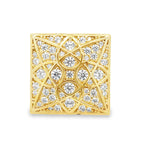 10K Yellow Gold Cz Square Rosetta Mens Ring Size 10 4.7Dwt