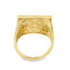 10K Yellow Gold Cz Square Rosetta Mens Ring Size 10 4.7Dwt