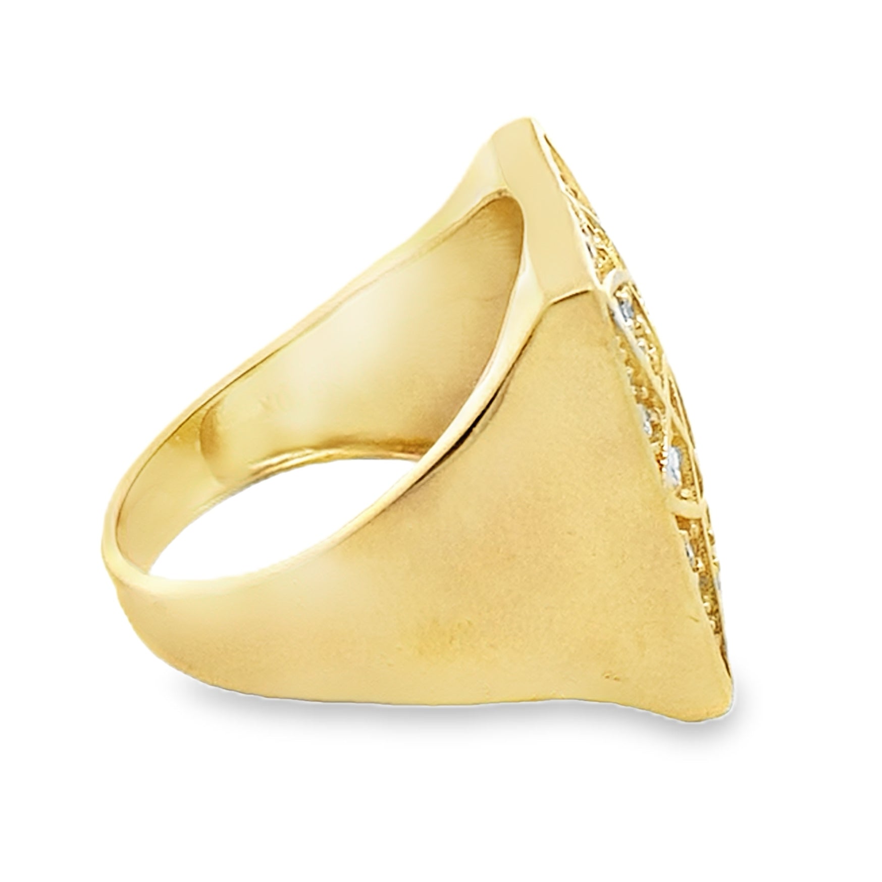 10K Yellow Gold Cz Square Rosetta Mens Ring Size 10 4.7Dwt