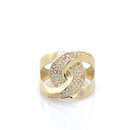 10K Yellow Gold Ladies Cz Fashion Ring Size 7