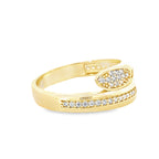 10K Yellow Gold Ladies Cubic Zirconia Bypass Ring Size 7 1.5Dwt